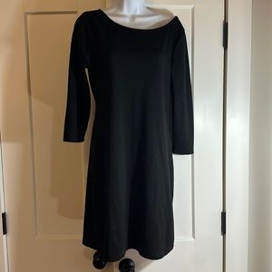 Form fitting flattering black dress